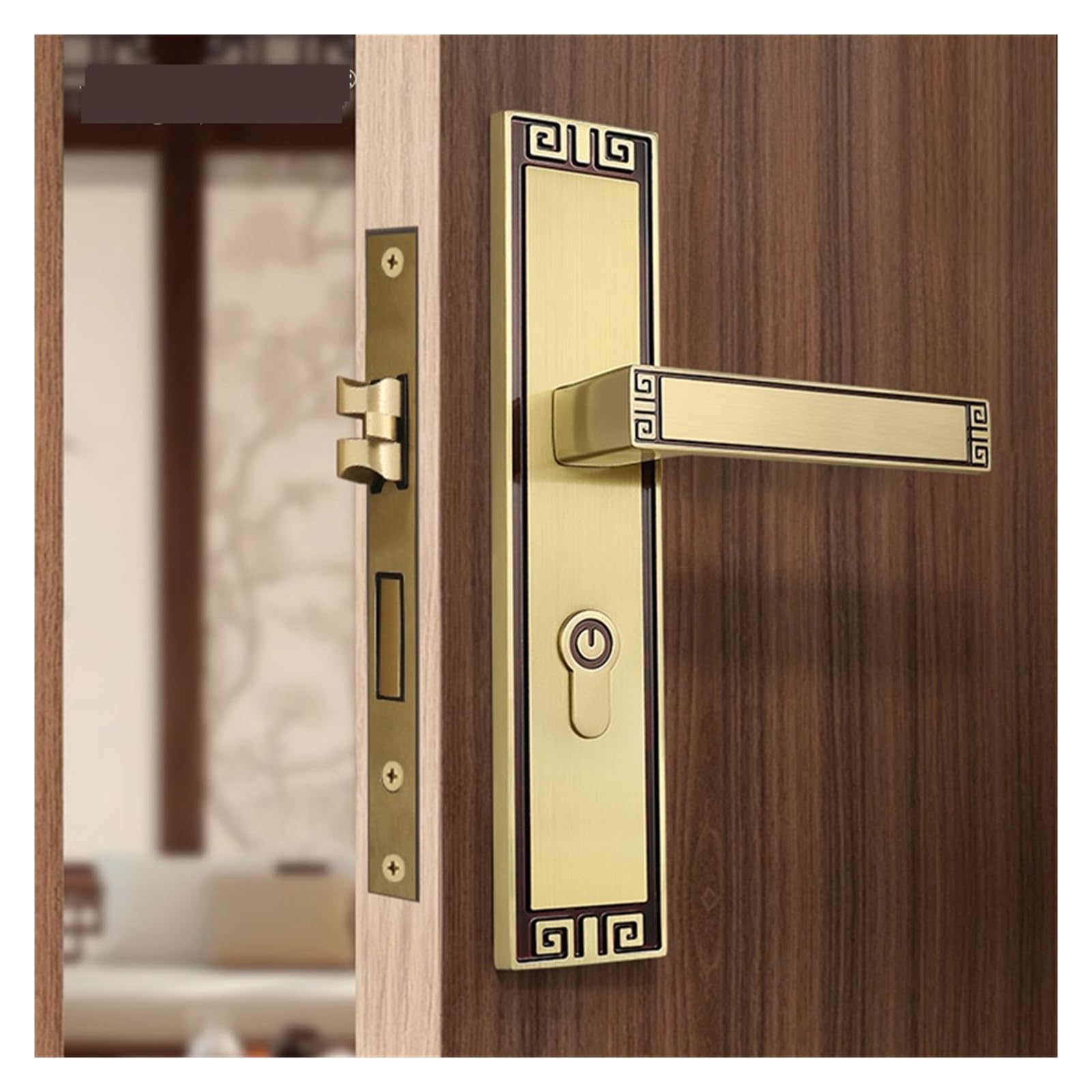 Serrure de porte intérieure silencieuse en laiton style rétro