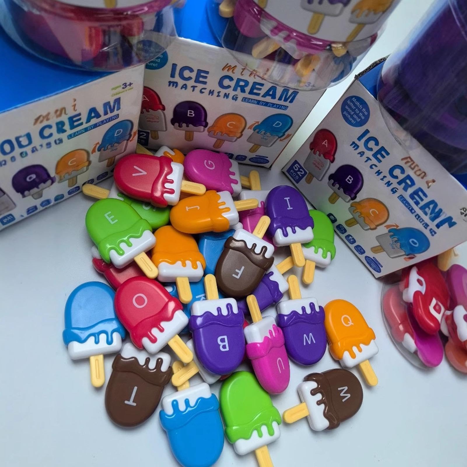 Jeux de correspondance de lettres maternelle alphabet | Ensemble bâtons glace assortis lettres | Jouet apprentissage lettres reconnaissance