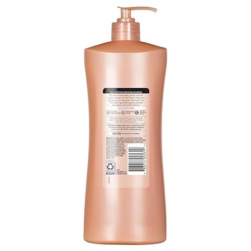 Vista 11 de Suave Champú de infusión de proteína de seda, elegante y suave, para cabello suave y control del encrespamiento, 28 onzas, paquete de 4