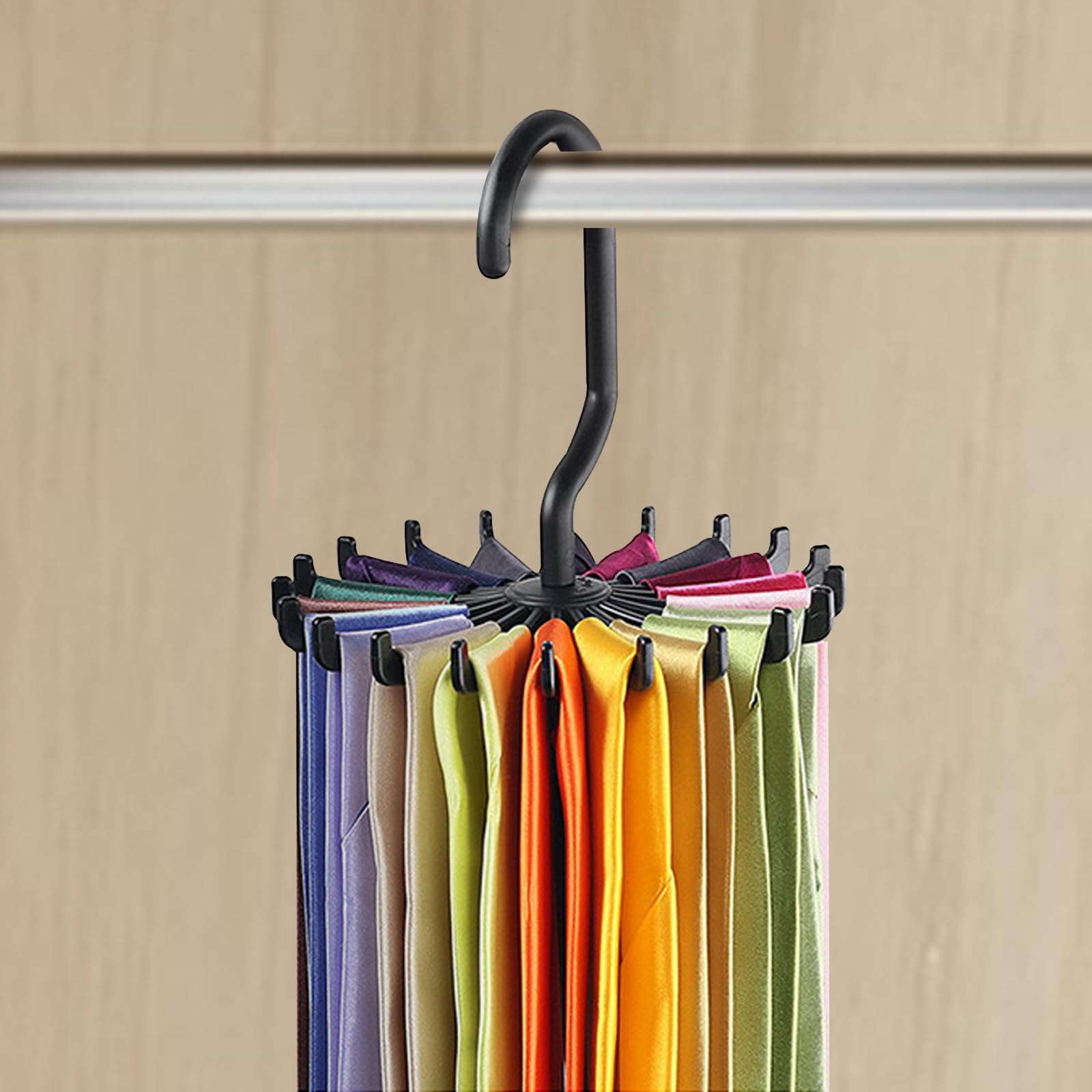 Porte Foulard Lot De 4 Cintres Rotatifs à 360 Degrés Pour Ceintures, écharpes, Sacs Rangement Echarpe