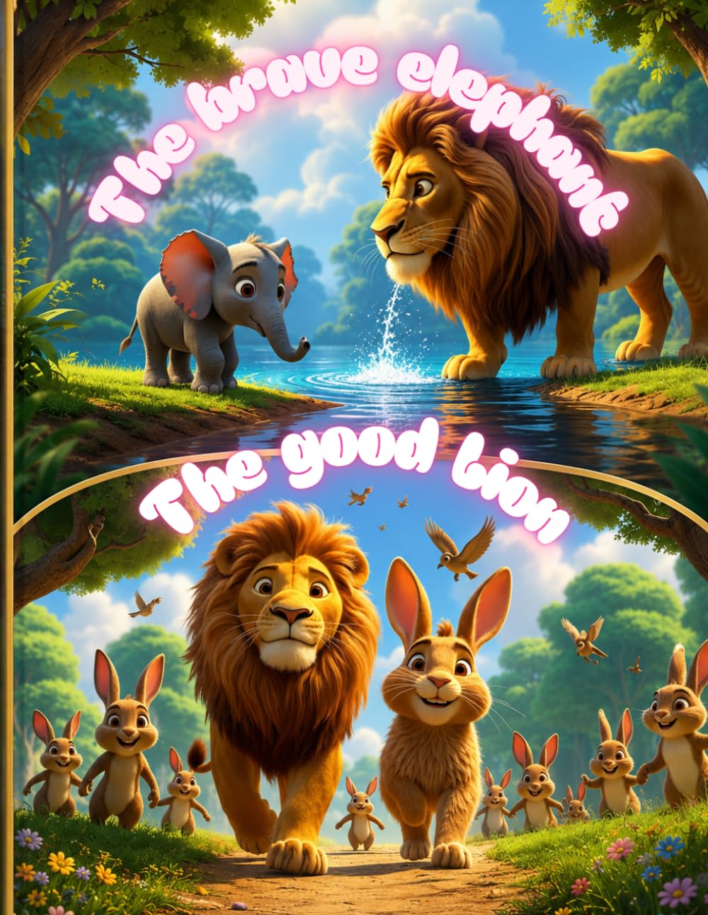 Brave Hearts Jungle Stories for Kids Ellie the brave Elephant & The Kind Lion and Loyal Rabbit