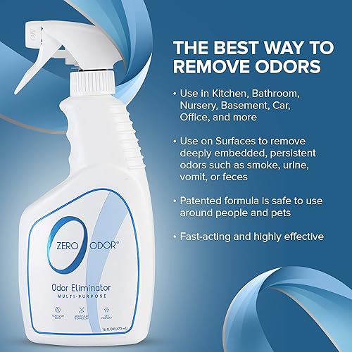 Miniatura 7 de Zero Odor Eliminador de olores multiusos de 128 onzas, tecnología patentada para baño, cocina, tela, armario, huele muy bien de nuevo, 16 onzas
