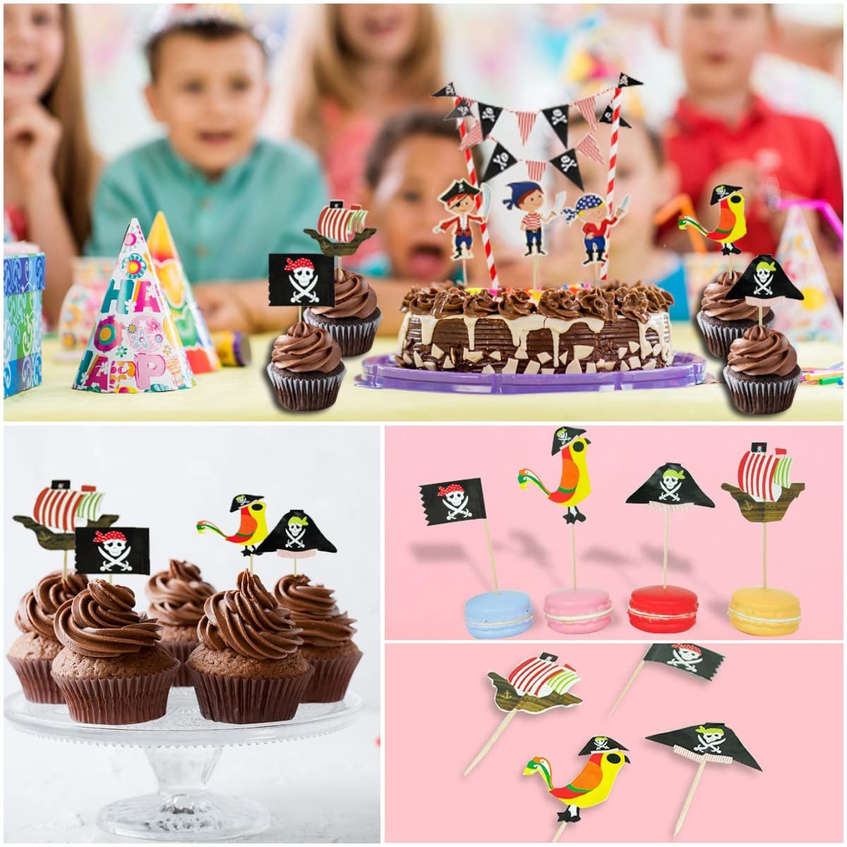 19-teilige Geburtstagstorten-Deko – Bunte Cartoon-Kuchen-Topper Für Kinderpartys & Feiern