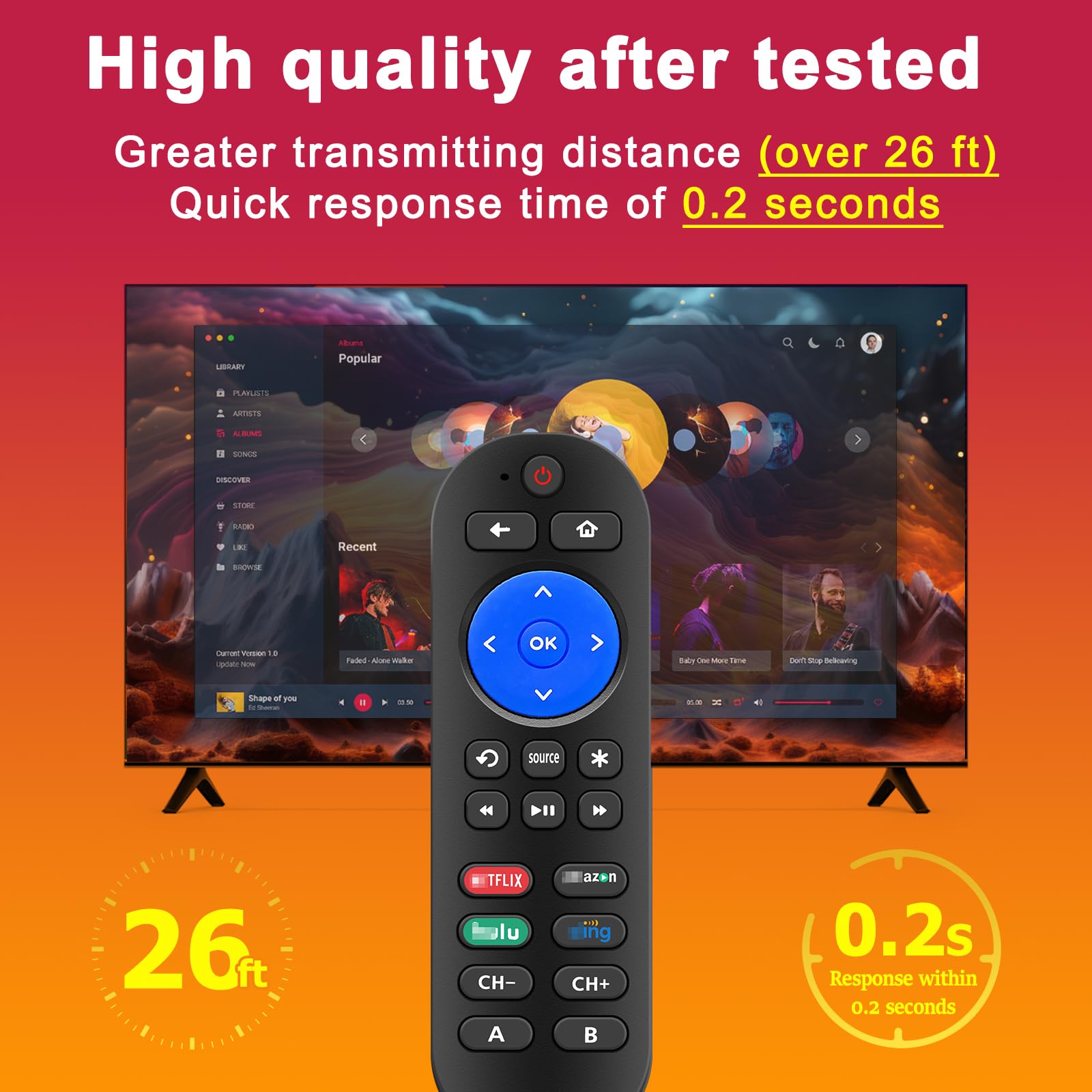 2 szt. zaprogramowany pilot zastępczy do Roku z klawiszem głośności – pilot All in One do Roku Express 4K+, Premiere/+, Ultra, 1 2 3 4 i Vizio TV Extra z 9 klawiszami edukacyjnymi (nie do kijka)