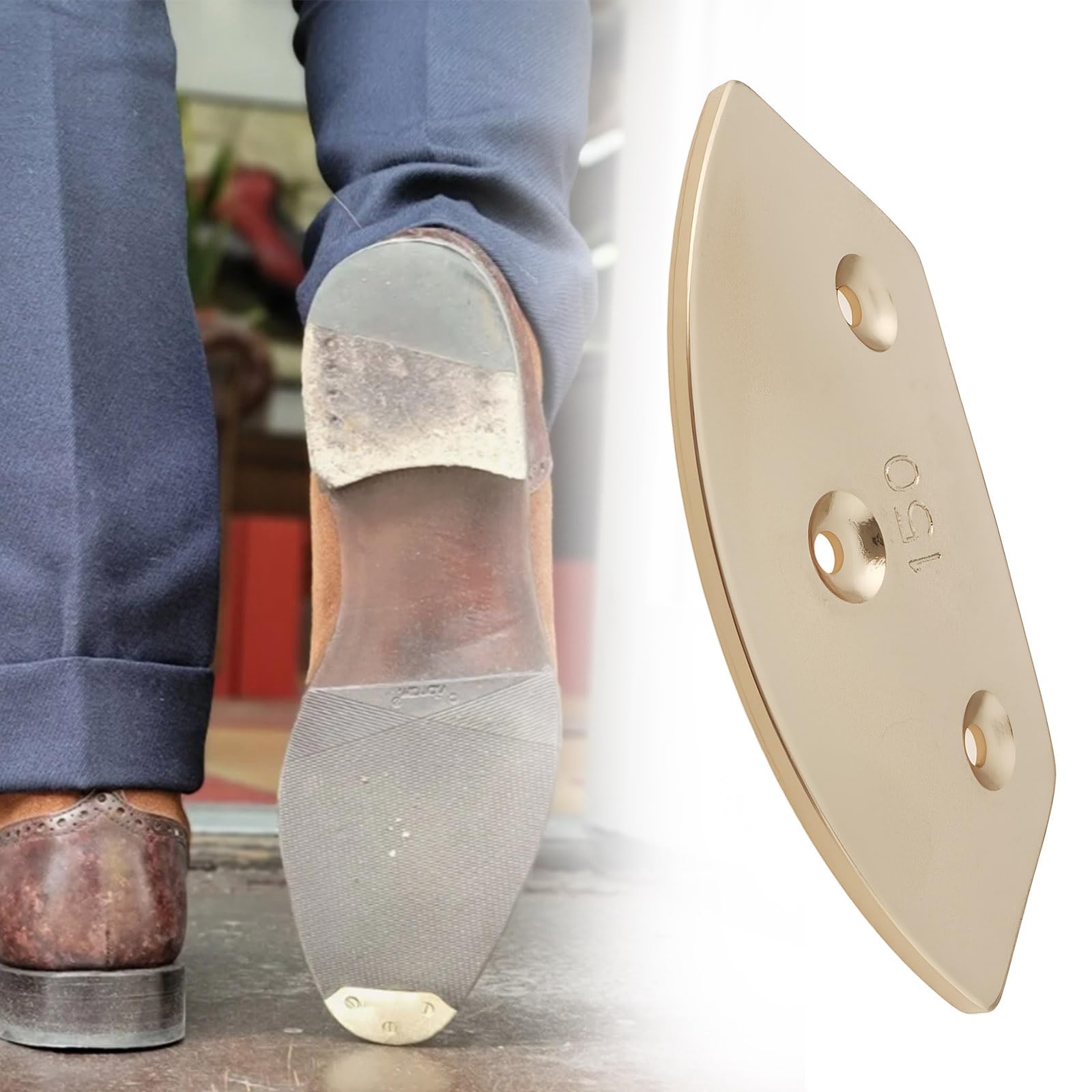 SG Store 1 par de placas de latón para zapatos con tornillos 55 x 32,5 x 25,5 mm para zapatos y botas de cabeza grande