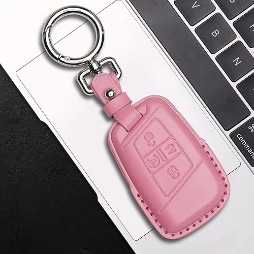 Miniatura 4 de Tukellen Funda de cuero para llavero Volkswagen compatible con VW Atlas Golf Alltrack Jetta Passat Tiguan Smart 4 botones 2018-2022 (rosa)