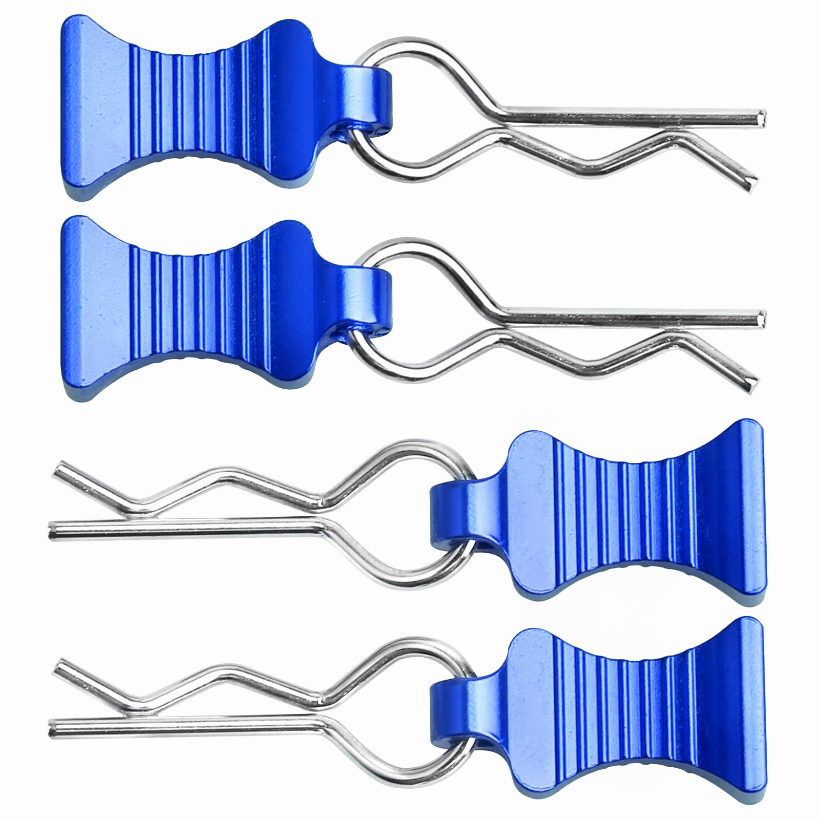 RC Car Body Clips with Pull Tab for 1/10 1/12 Scale Traxxas Axial Redcat Losi Tamiya HPI HSP RC Truck Crawler Buggy On Road Touring Racing, Set of 4 (Navy Blue)
