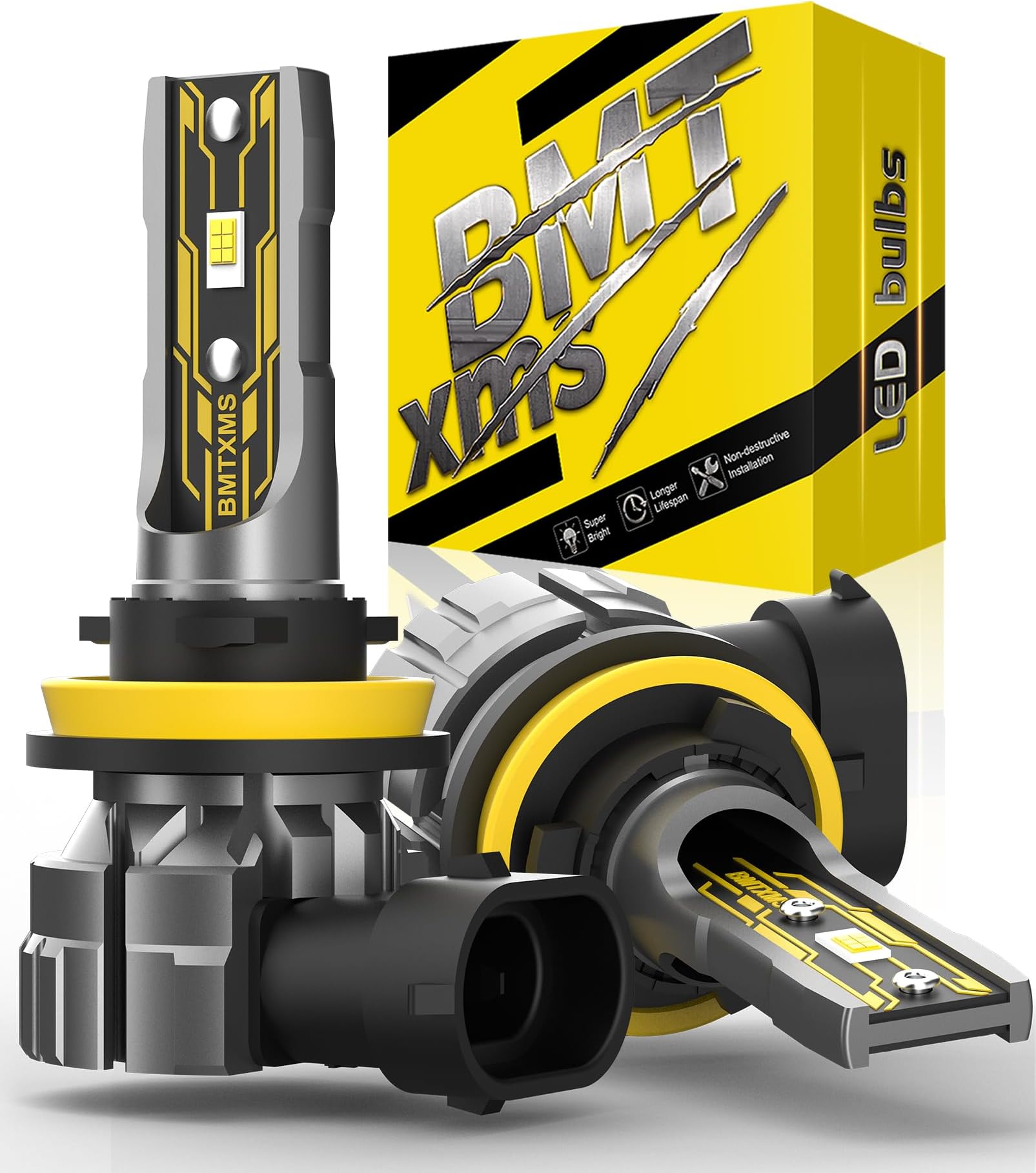 NOVSIGHT H7 LED Fog Lights Bulbs 20000 Lumens, Upgraded Low