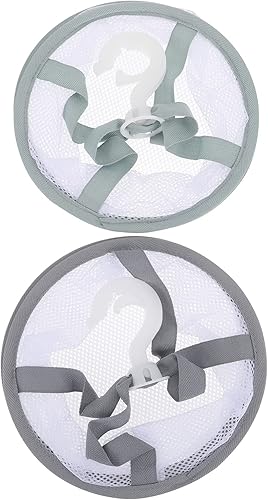 SOLUSTRE 2 unids gris marrón maquillaje mezcladores huevos secador colgante malla secado rack mini baño cesta red cosméticos herramientas limpieza