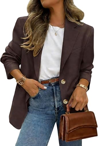 Blazers for Women Casual Business Work Office Blazers Button Open Front Long Sleeve Suit Jackets Premium Dressy Blazer