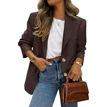 Smoneyful Womens Blazer Business Casual Long Sleeve Open Front Lapel Work Office Suit Jacket Lightweight with Fully Lined