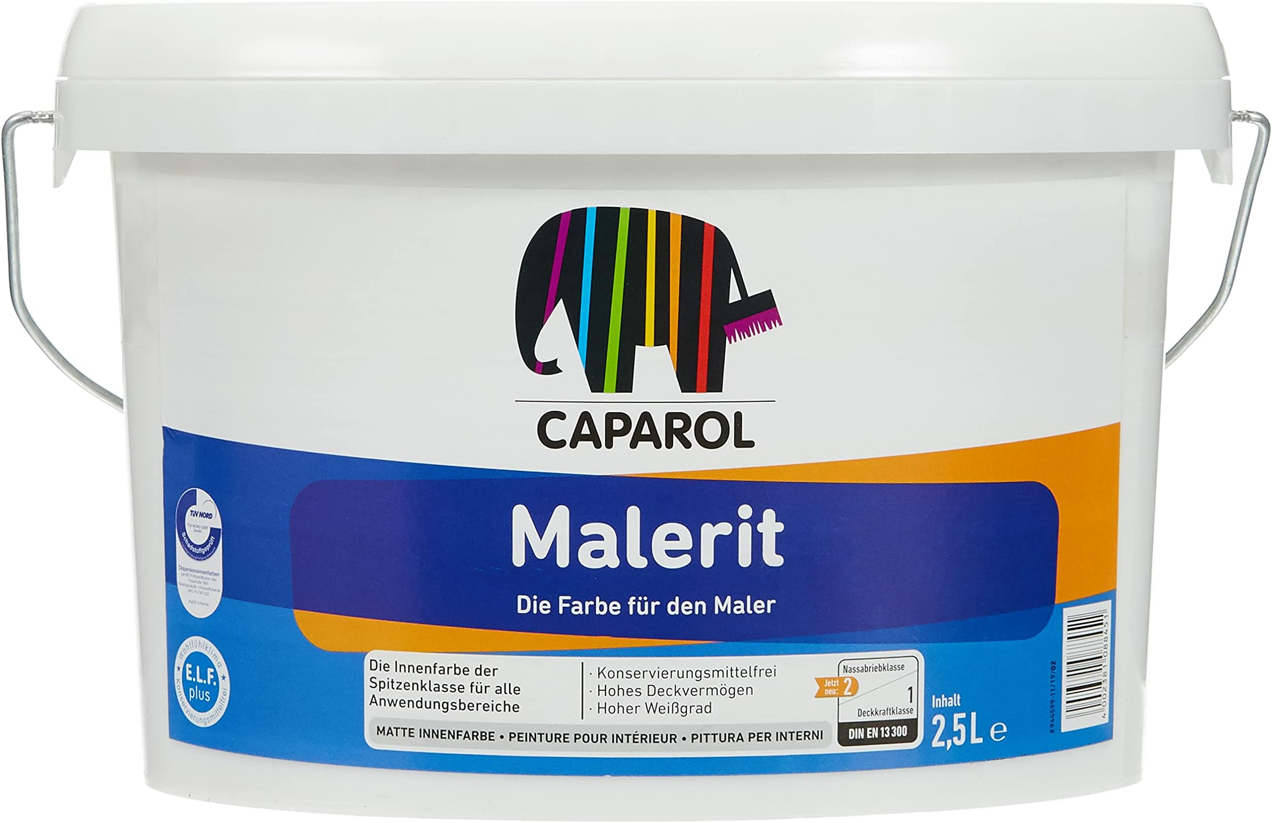 Caparol Malerit Paint, 2.5 litres, E.L.F. Certified