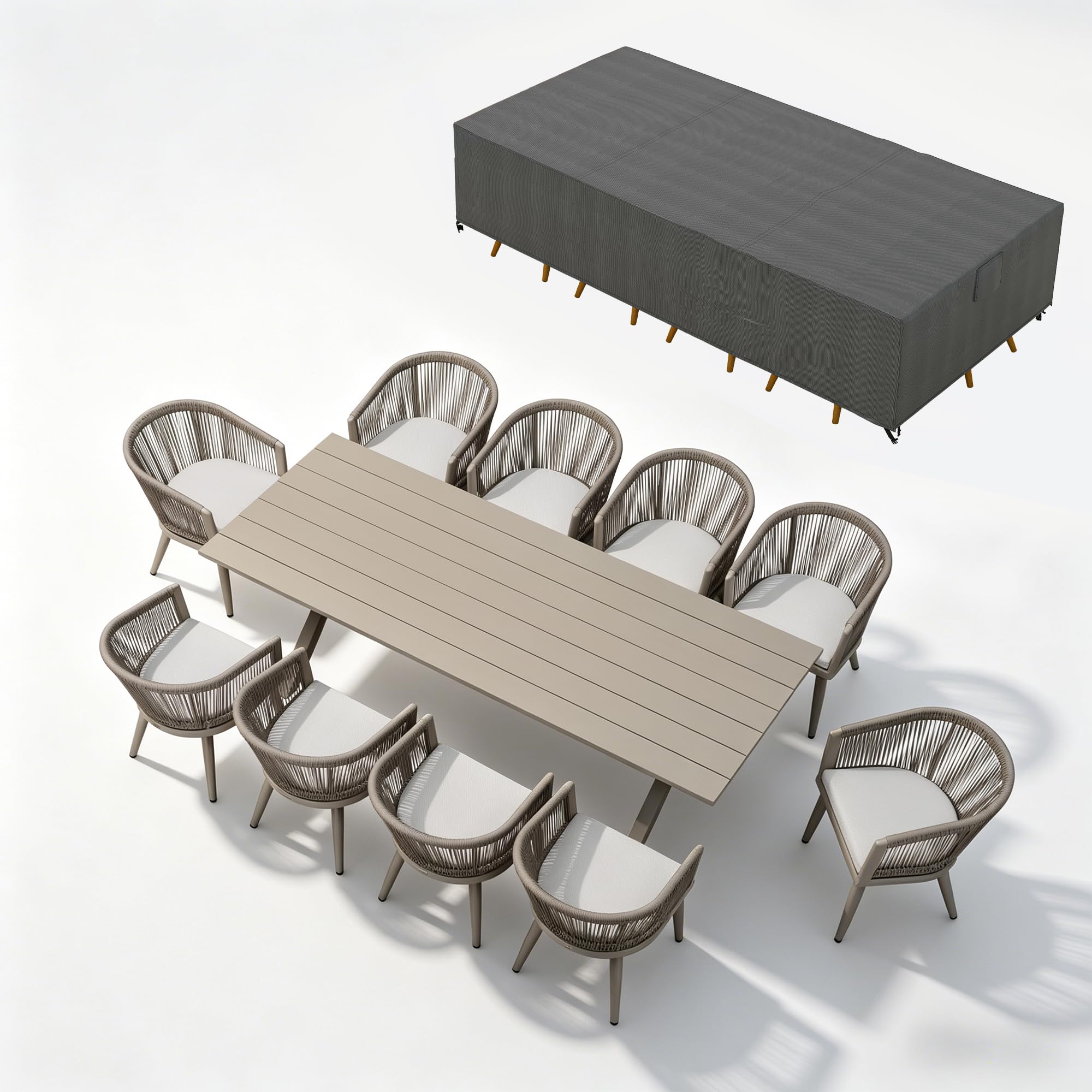 POLYWOOD Lakeside 7-Piece Outdoor Dining Set, All-Weather HDPE Patio Furniture Table and Chairs, Black, Made in USA, Deck, Garden, Poolside