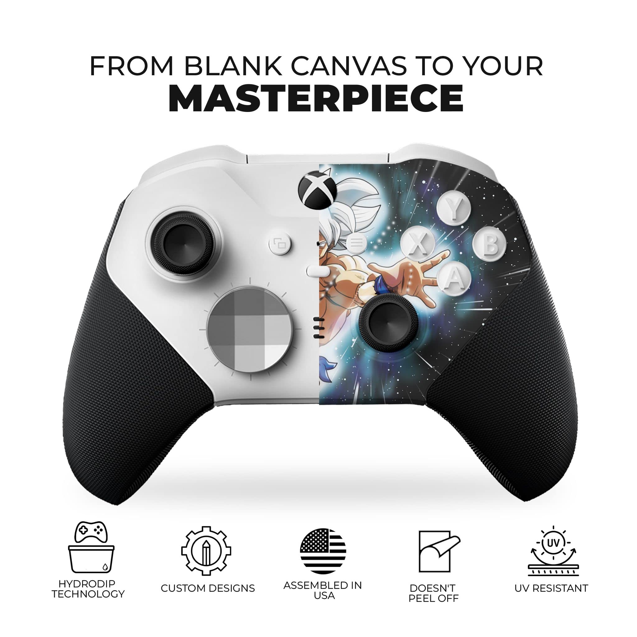 DreamController Gokku Ultra Instinct X-box Elite Controller Series 2 Core Limited Edition Custom Elite Core Controller per X-box One/Series X/S Advanced HydroDip Paint Technology (non solo una pelle)