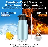 Vista 2 de Norme 2 Piezas Jarra Térmica de Café Aislada de Acero Inoxidable Jarra de Café para Líquidos Calientes Olla al Vacío Crema Dispensadora con Cepillos