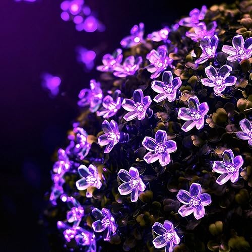 Miniatura 6 de Guirnalda de luces de flores, luces de hadas, luces decorativas para interiores y exteriores, luces de alambre parpadeante con 8 modos de cambio de