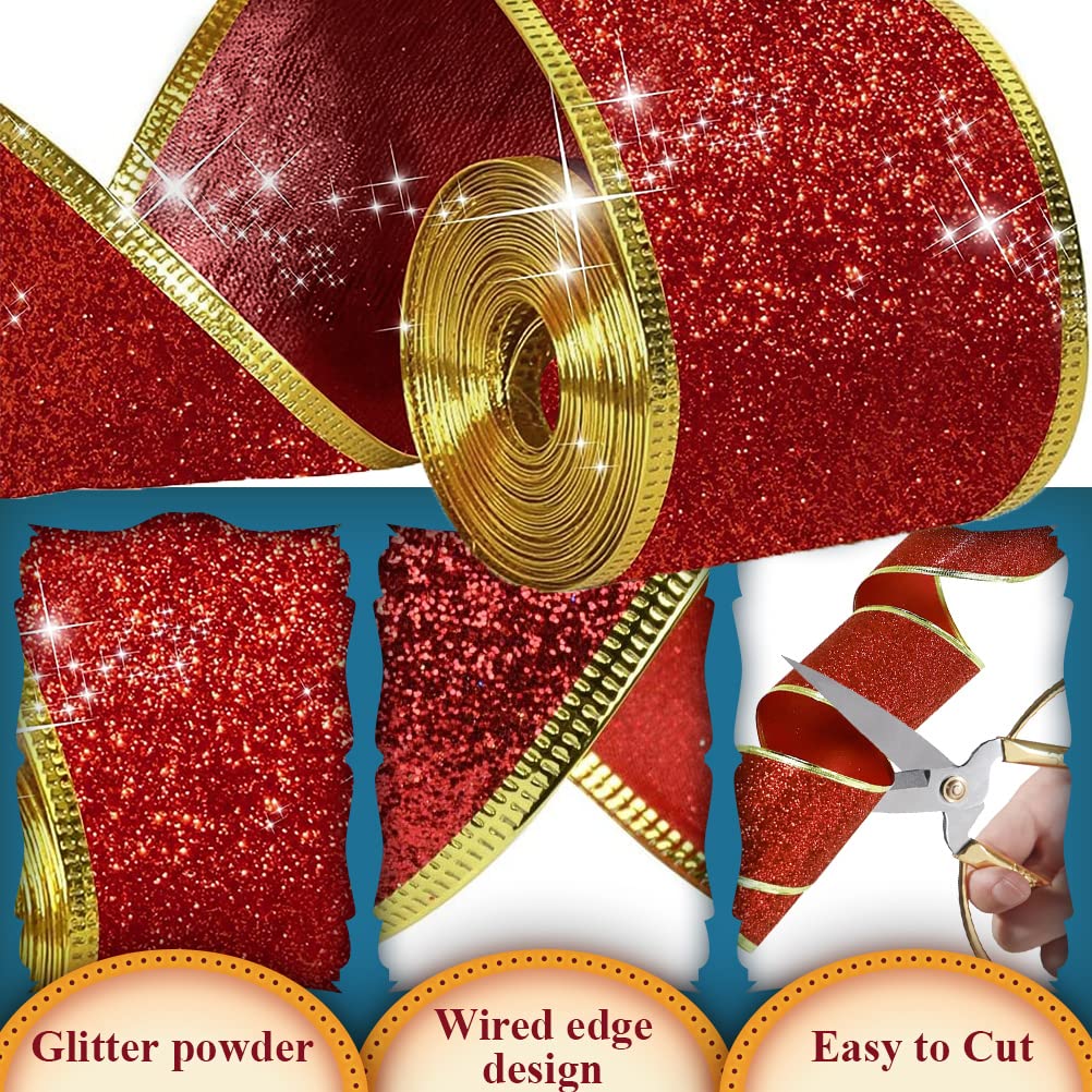 Geschenkband Rot Mit Schneeflocken - 25mm X 10m Weihnachtsband | Organza Schleifenband Für Dekoration