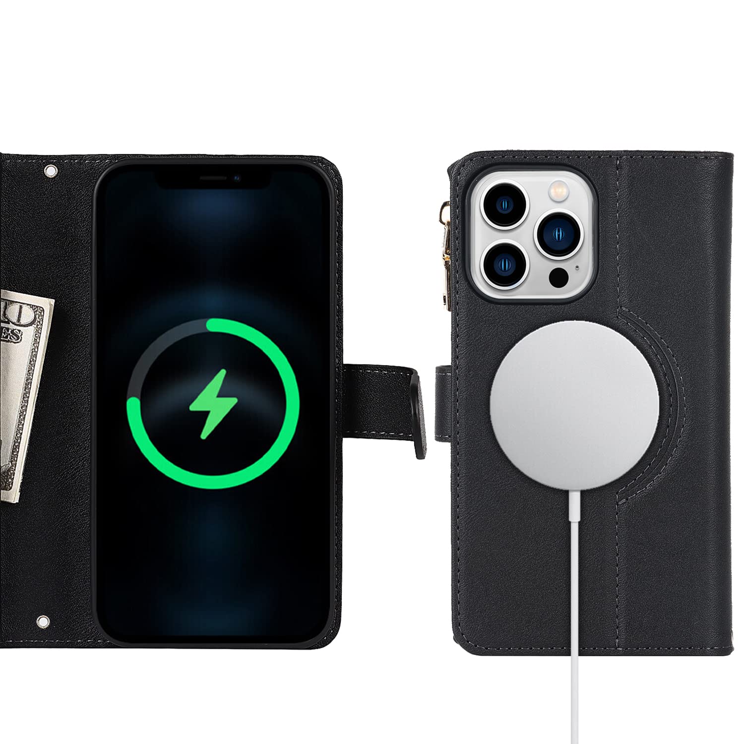 ⭐iphone13proMax ケース手帳型 Magsafe対応 ブラック Amazon.co.jp: iPhone13proMAX ケース 手帳型 / iPhone 13 pro