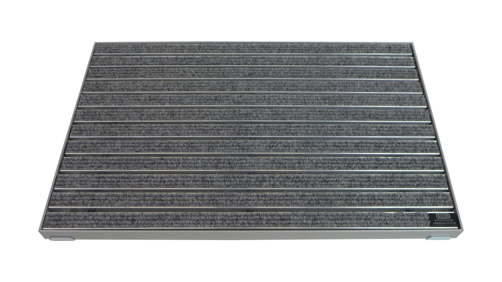 EMCO Eingangsmatte DIPLOMAT Rips hellgrau 12mm + ALU Rahmen Fußmatte Schmutzfangmatte Fußabtreter Antirutschmatte, Größe:90x60cm