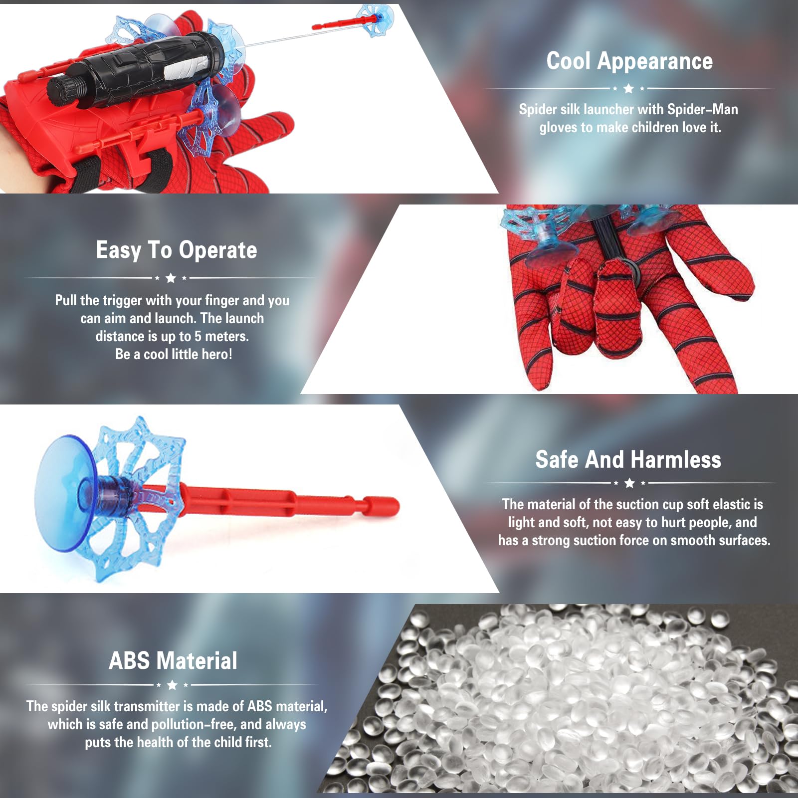 Guanti Spider-Man Lancia Ragnatele - Gioco Per Bambini Con Ventose - Foto 7