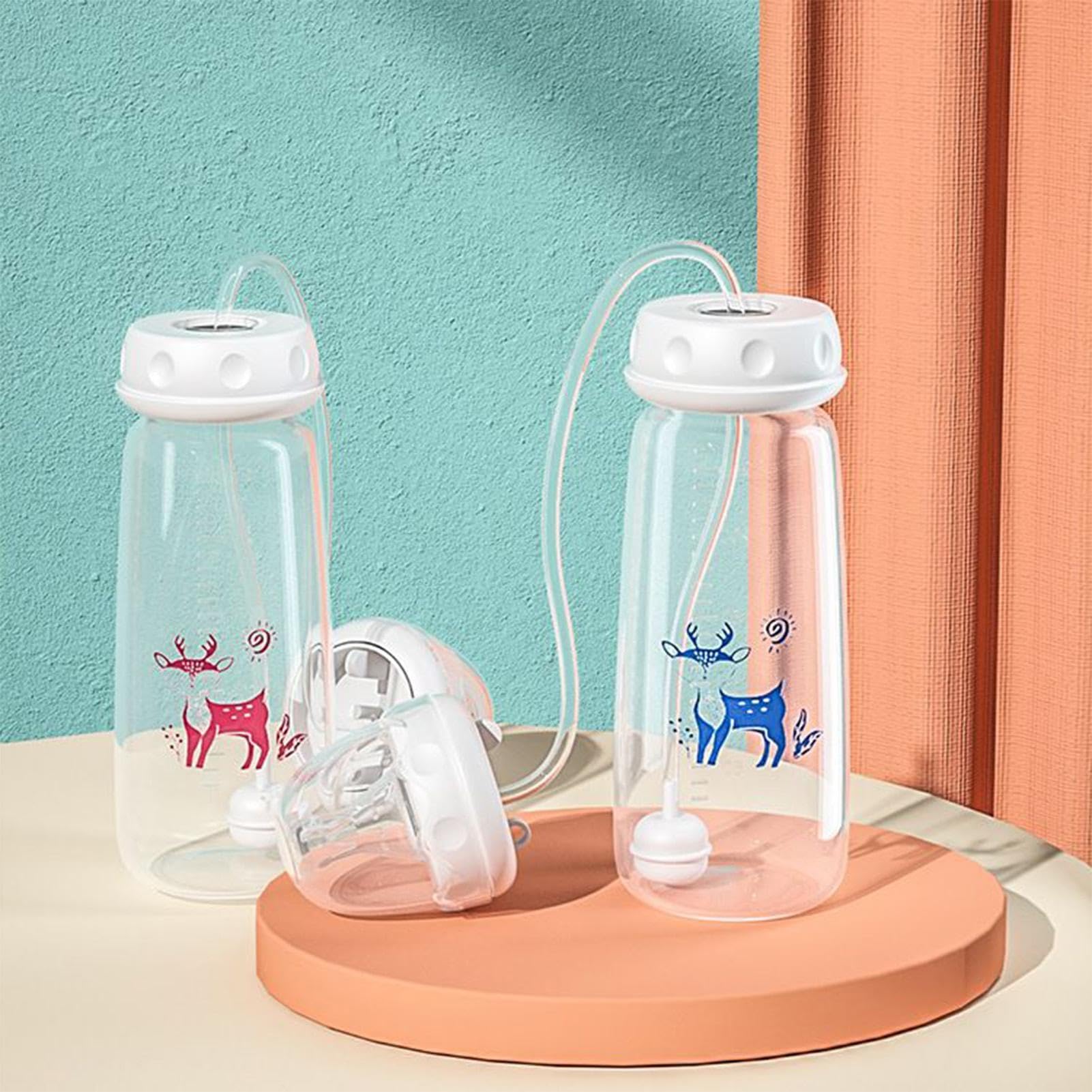 2 Anti-Colic Feeding Bottle - 240ml Silicone Feeder with Nipple Straw, Adjustable Fast Flow Milk Bottle for Kids 3 Months and Older, Home Bedroom Living Room Hotel Travel Camping — view 2