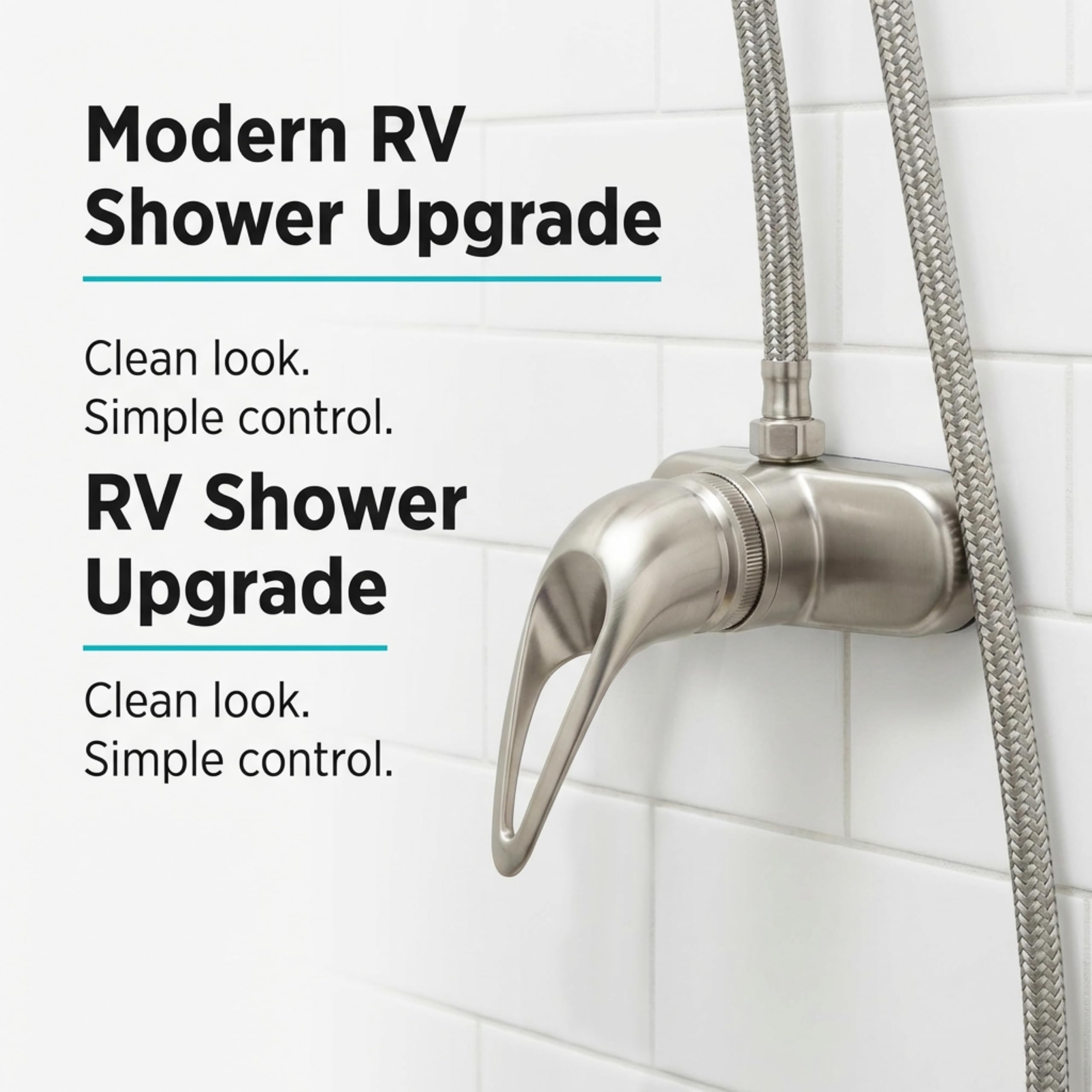 Válvula desviadora para grifo de ducha de una sola palanca Dura Faucet para vehículos recreativos - Para: vehículos recreativos, casas rodantes, quinta rueda, remolcables (níquel satinado cepillado)