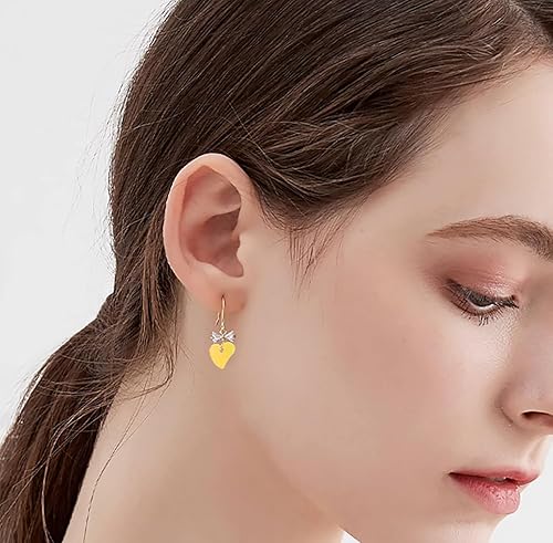 Miniatura 5 de ONLYKXY 1200 piezas de confeti en forma de corazón, decoración de mesa de boda, confeti con purpurina para fiesta de boda (amarillo brillante)