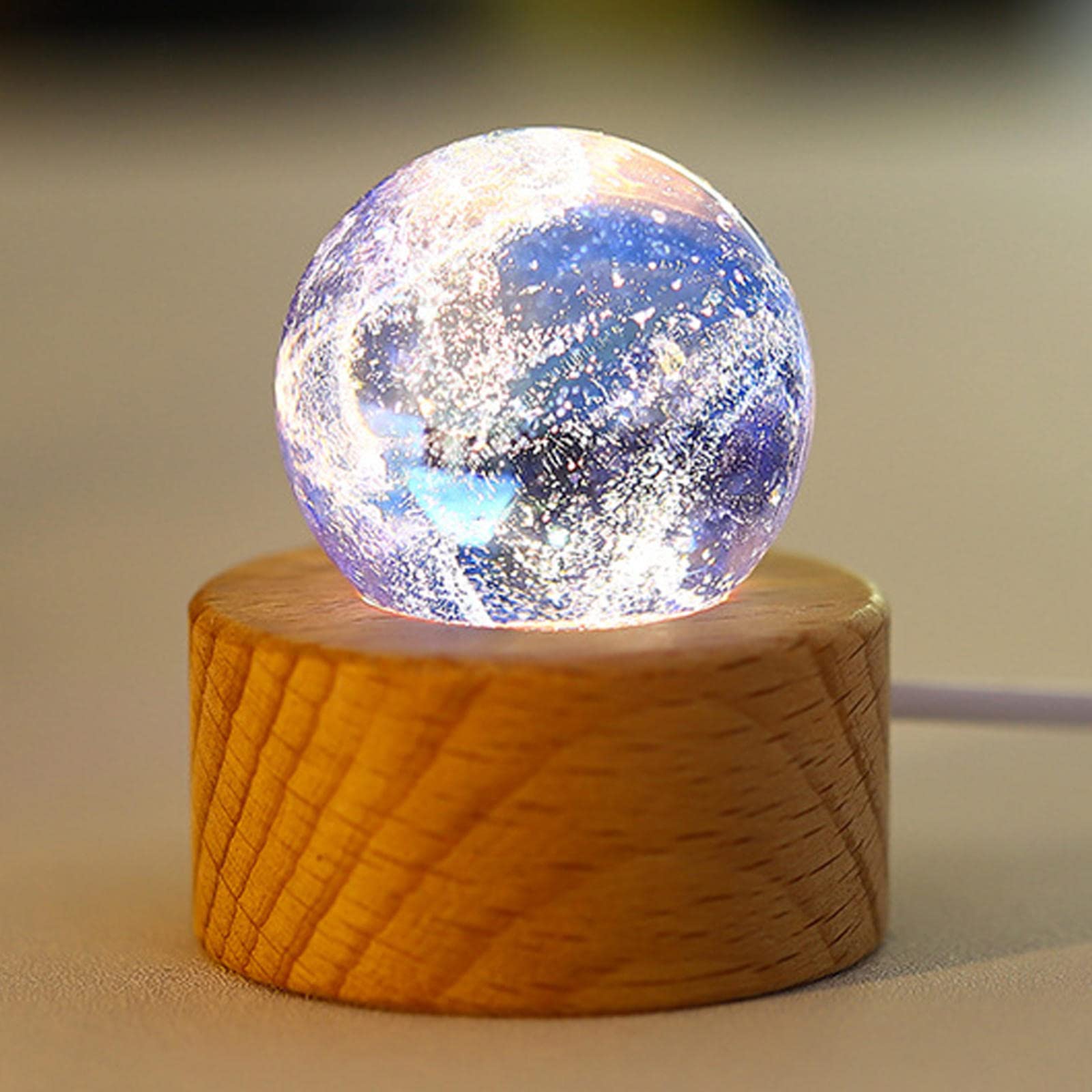 NIBHZ Lámpara de Noche de Luna 3D 4 Cm, Luz de Noche de Luna de Cielo Estrellado LED para Decoración de Dormitorio Luz de Estado de ánimo de Carga USB para Bebés,Purple