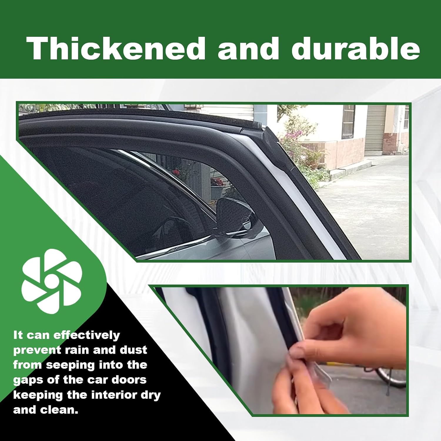 31.4Ft Car Door Seal Strip Universal Self-Adhesive Thickened Rubber Weather Stripping for Soundproofing, Waterproof &Dust Protection, Large Auto Door Edge Trim Seal Gasket for Truck, SUV, RV