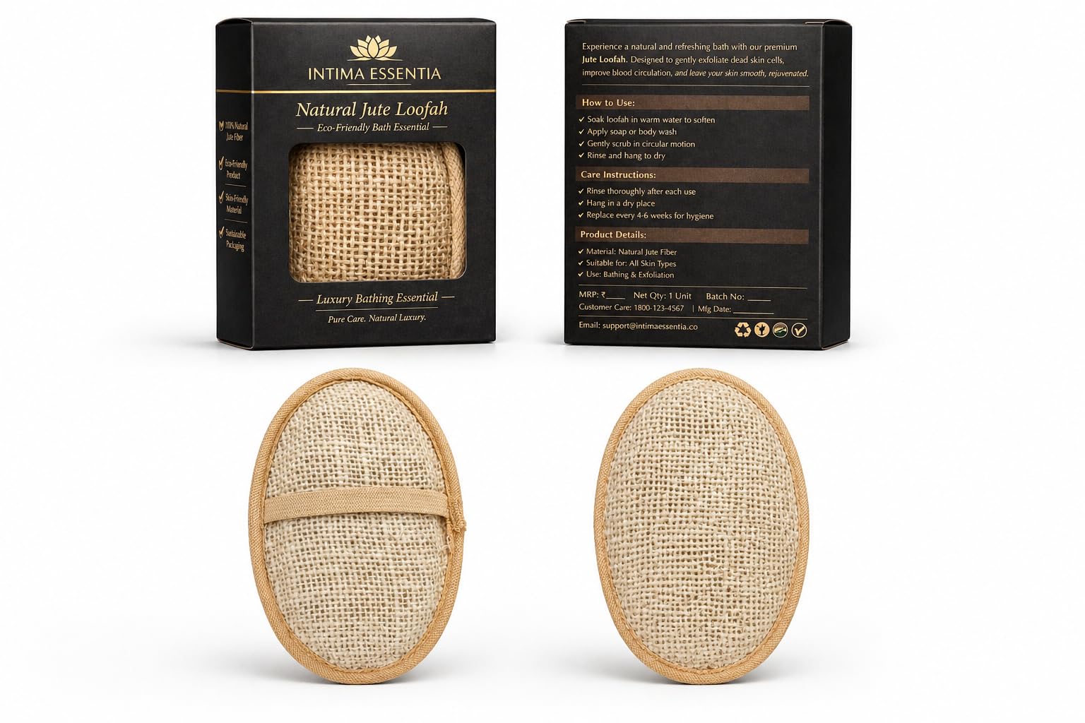 Natural Loofah Body Scrubber with Handle, Dual-Sided Oval Bath Exfoliating Pad, Back Scrubber for Deep Cleansing, Skin Exfoliation Bath Accessory (Pack of 6)-picture-31