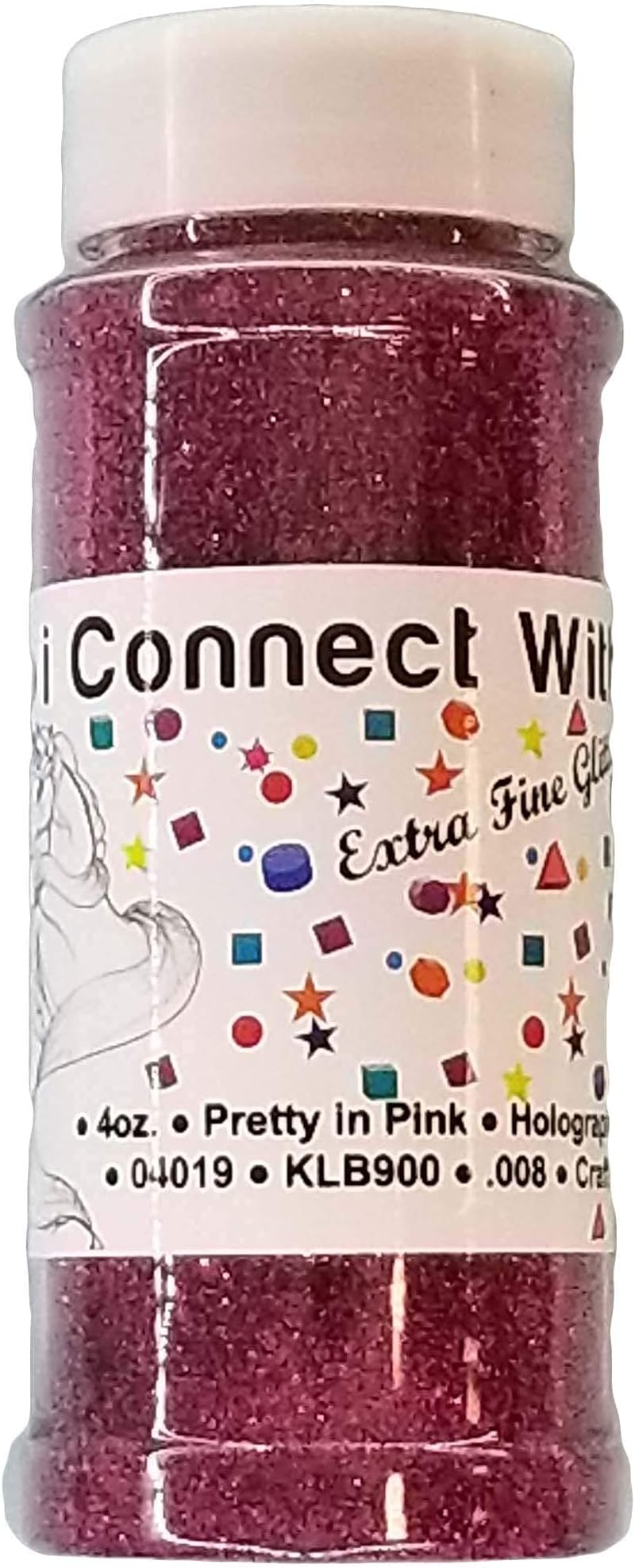 iConnectWith Glitter โ Pretty in Pink Fuchsia Pink, Extra Fine Holographic Glitter; Multi-use for Crafts, Decorations, Nail Art, Makeup, Tumblers, Resin Art, and DIY Projects