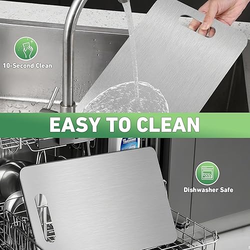 Miniatura 6 de Tabla de corte de titanio Katuchef, 2026 nueva tabla de corte 100% pura de titanio para cocina, tabla de cortar de titanio pro doble cara, apta para