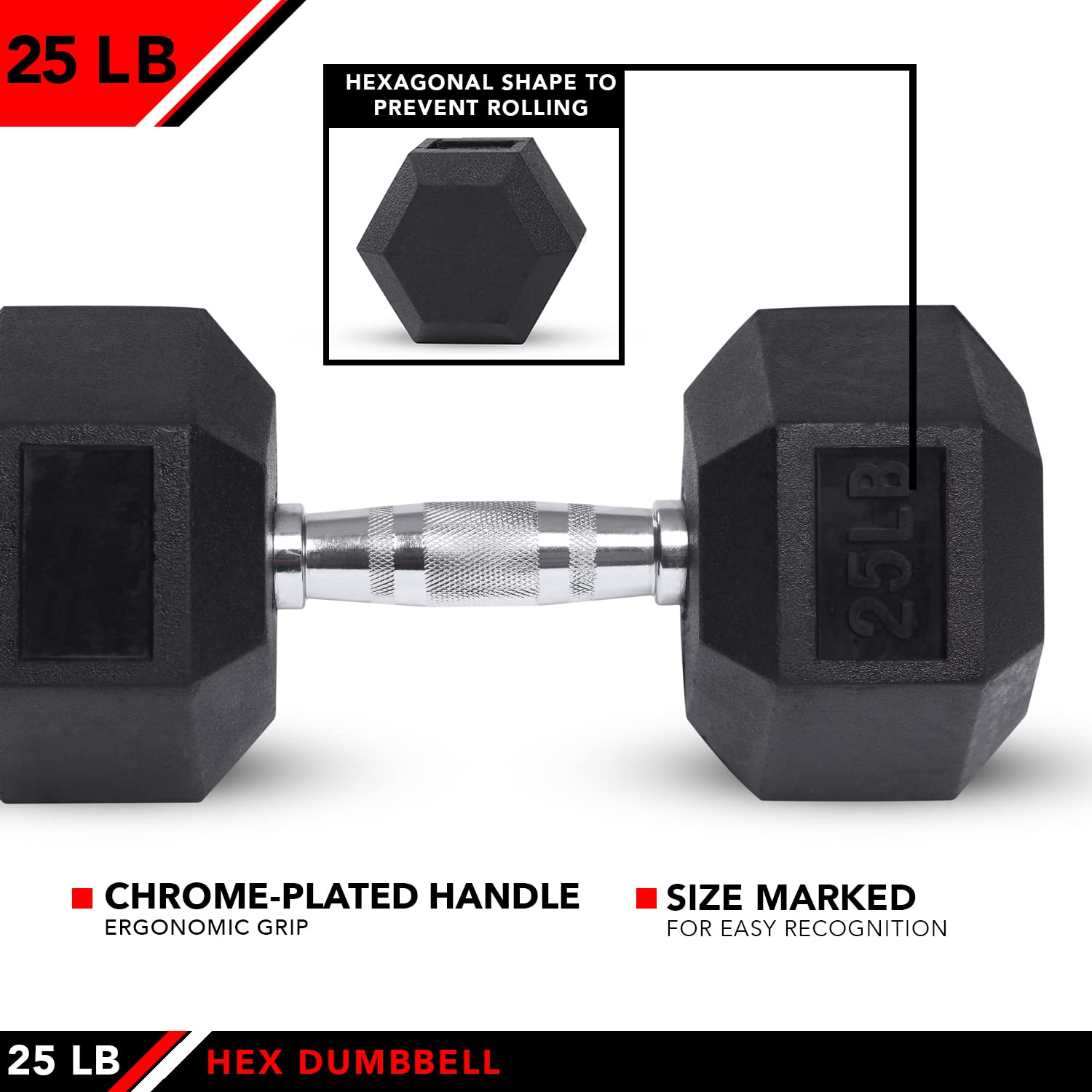 JFIT - Mancuernas hexagonales de goma, 8 opciones de tamaño, cabezas hexagonales para evitar que rueden y lesiones, pesas ergonómicas para ejercicio, músculo, fuerza y entrenamiento de pesas