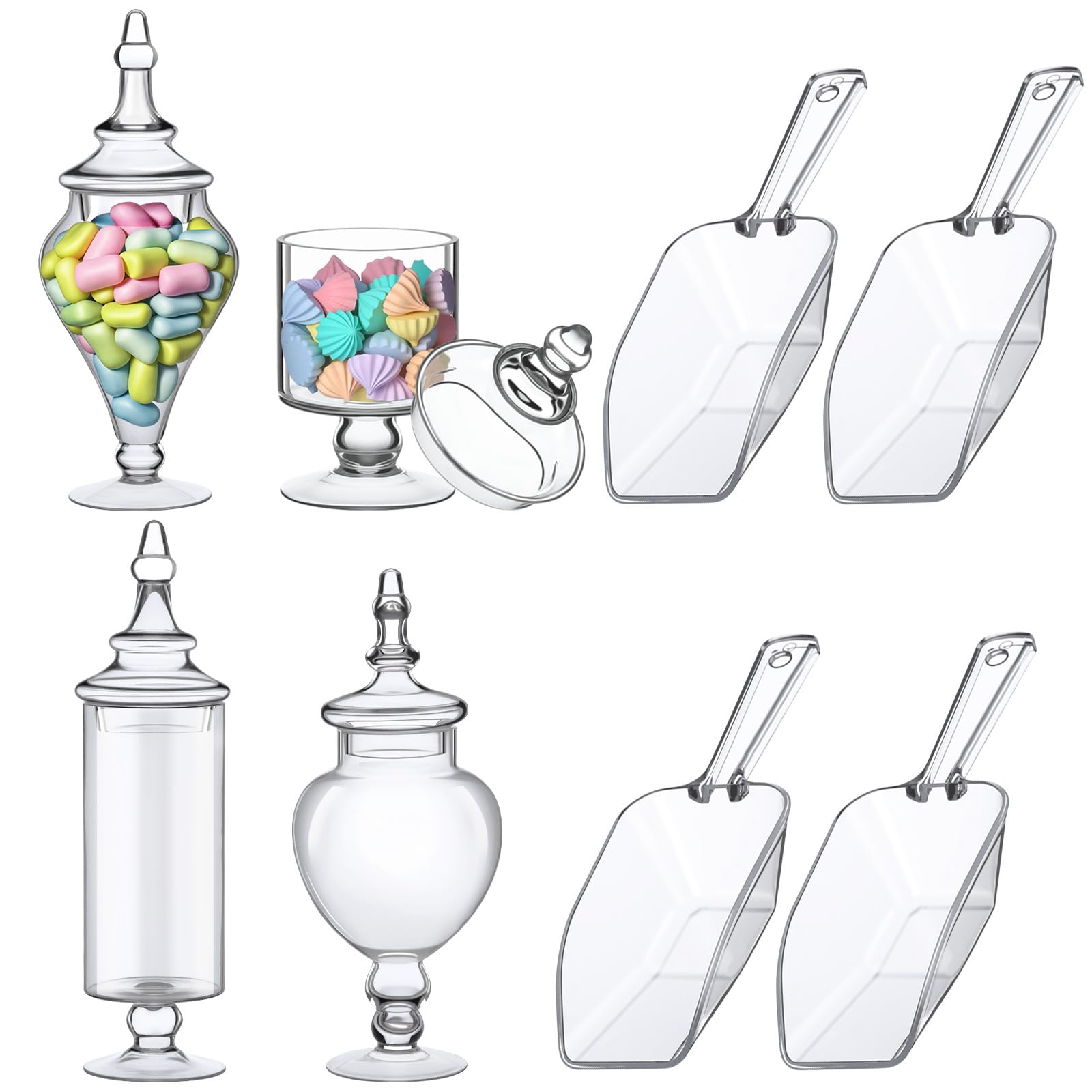 Bocaux d'apothicaire en verre transparent au design vintage pour décoration raffinée Mimorou