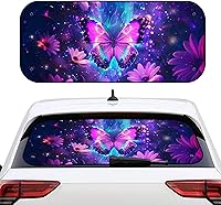 Vista 27 de Biyejit Parasol para ventana trasera de coche de vaca blanca y negra con ventosa, accesorios de automóvil con estampado de vaca, bloqueador solar