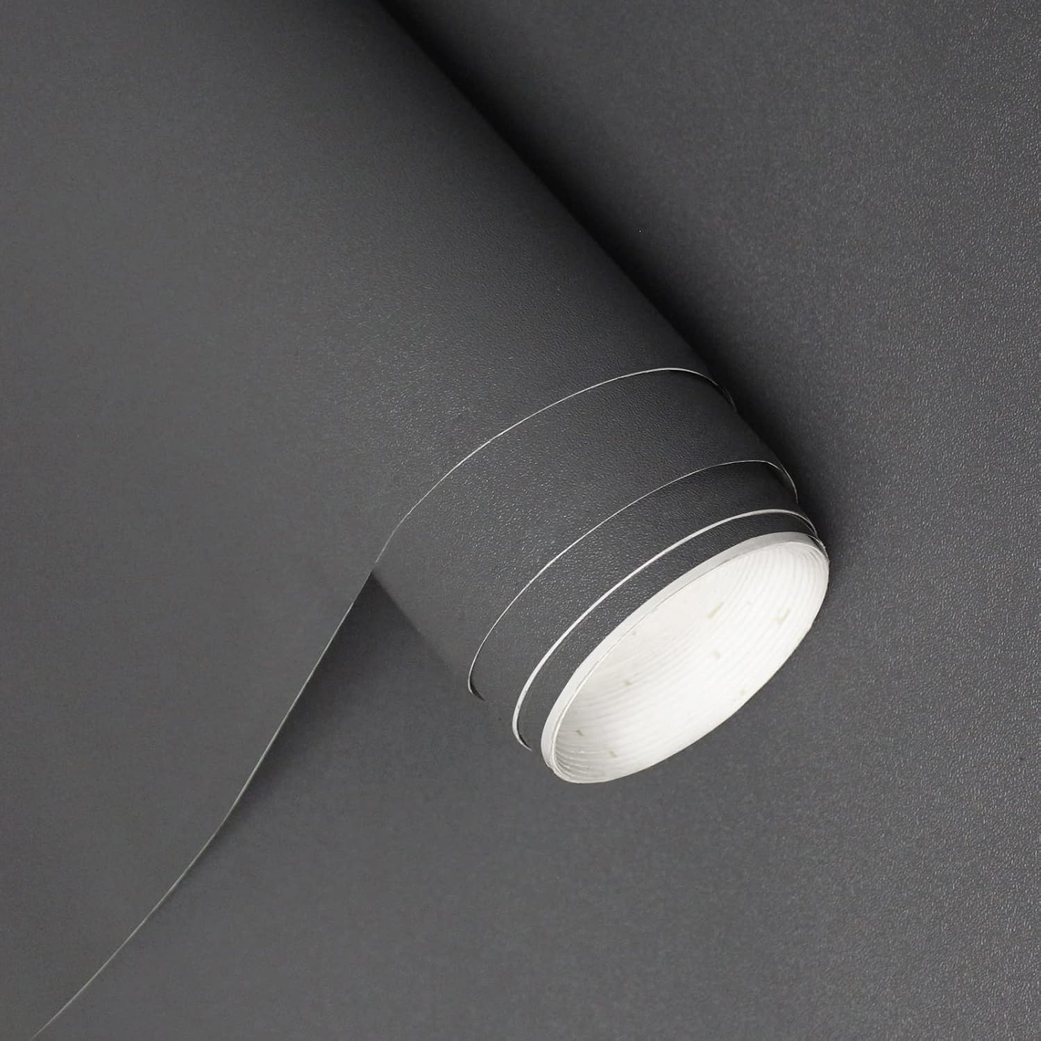 Homease Solid New Dark Gray Wallpaper 24 x 196 inch Thick Matte Dark Gray Contact Paper Decorative Peel and Stick Wallpaper for Shelf Liner Cabinet Table Door Waterproof Vinyl Self Adhesive PVC Film