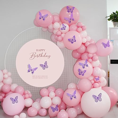 Miniatura 32 de SAOROPEB - Calcomanía 3D de mariposa que brilla en la oscuridad, 24 unidades, 3 tamaños, para decorar techo o pared, suministros de fiesta, 24