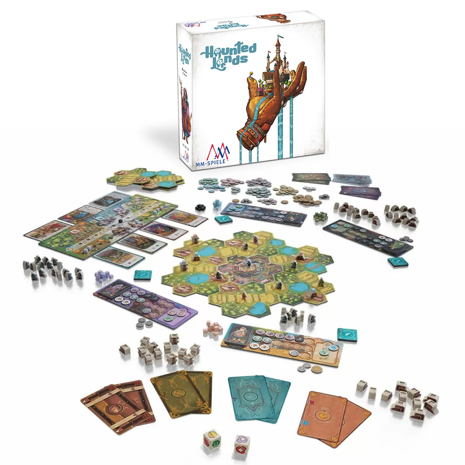 Haunted Lands, Spannendes Gesellschaftsspiel mit Geistern, Hochwertige Holzkomponenten, Ideal für Familien, Für 2-4 Spieler ab 15 Jahren