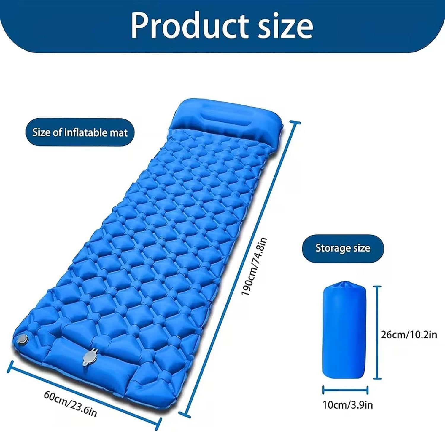 Lounge Mat - Your Portable Chill Zone, Thick Memory Foam Sleeping Pad for Camping, Self Inflating Air Mattress with Pump Folding Backpacking Bed Mat Hiking Essentials Gear (Style B)