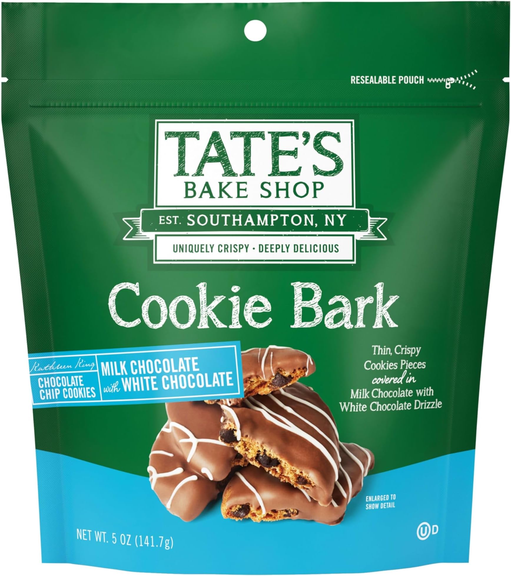 Cookie Bark, Chocolate Chip Cookies with Milk Chocolate with White Chocolate Drizzle, 5 oz