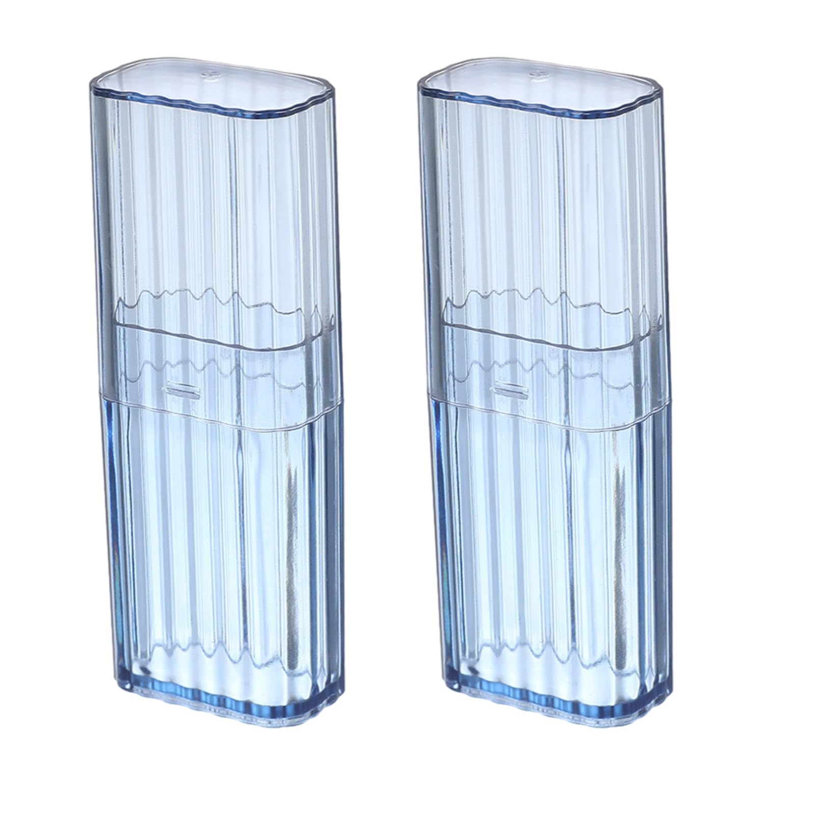 BBTISG 2 Pcs Cotton Bud Organiser, Portable Clear Travel Cotton Bud Storage Box Clear Storage Container, Travel Organiser Cotton Buds Small Storage Box (Blue)