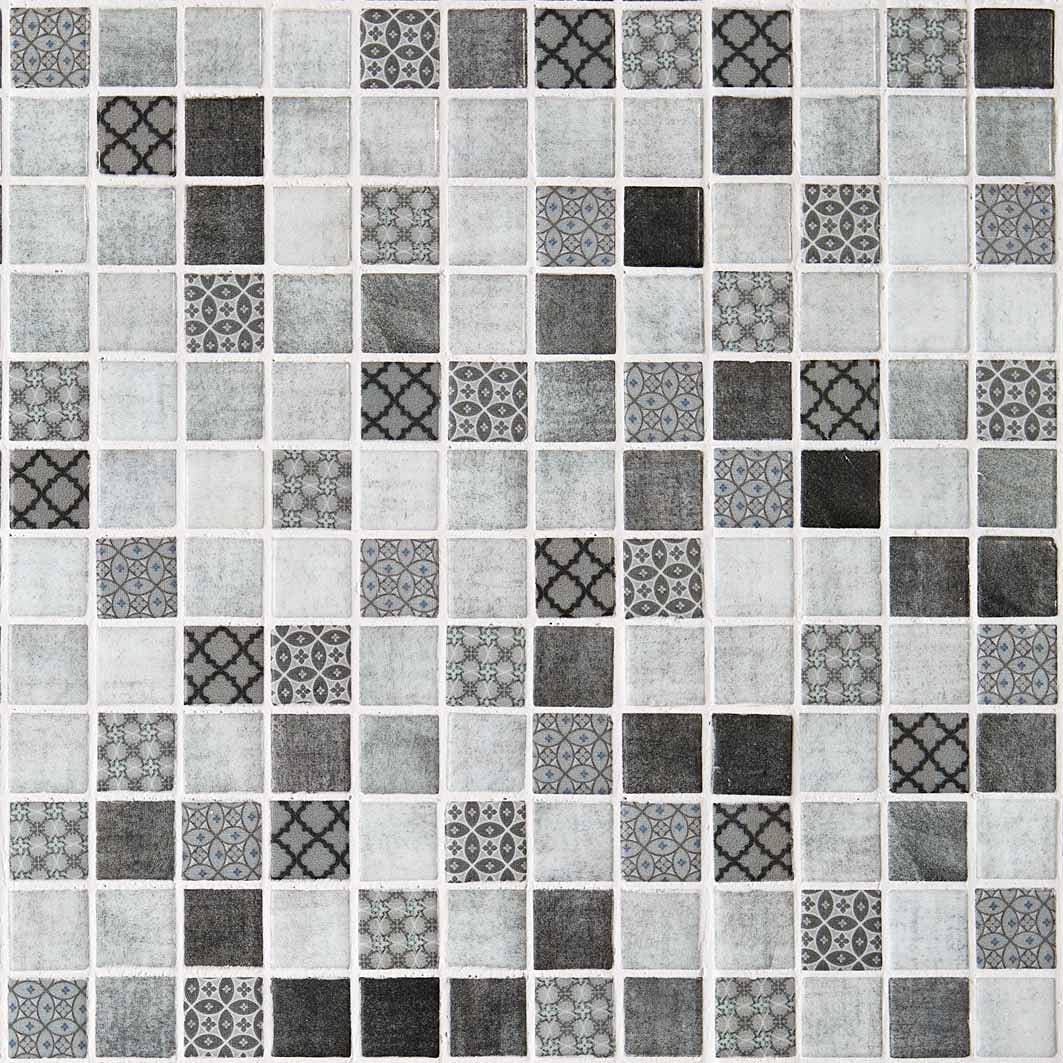 Mosaico Cristal Gris de alta luminosidad y resistencia al agua en formato decorativo