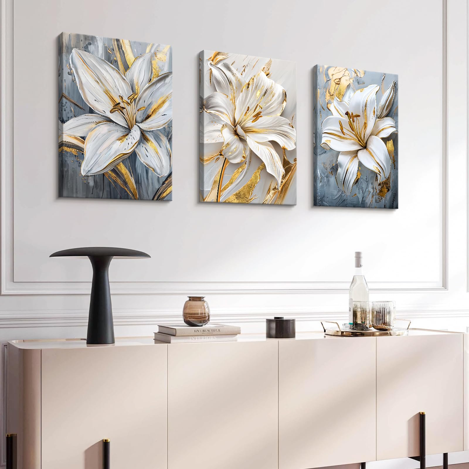 3 Pcs Wooden Framed Canvas Wall Art Set Bohemian Sage Green Canvas Prints Poster Geometric Line Beige Green Pictures for Living Room Bedroom Dinning Room Hallway Stairs Wall Decor 30x40cm x3pcs — view 330