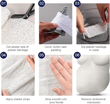 Plaster Cloth Rolls 6 Pack Paris Bandages Plaster Gauze Bandage for Body Casts Crafts Moulds Belly Molds 12.5cm x 2.7m