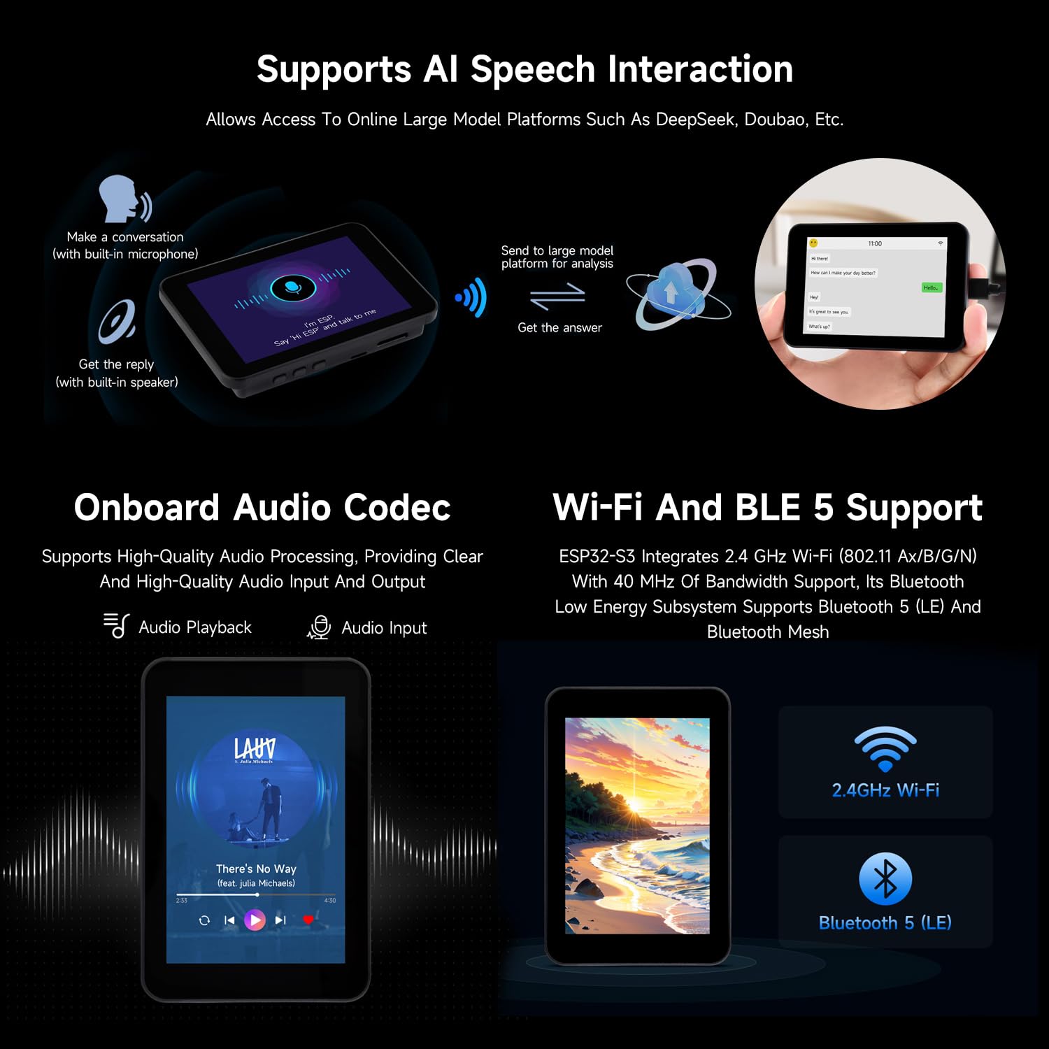 Waveshare ESP32-S3 3.5inch Capacitive Touch Display, 320x480 IPS, 262K Colors, Camera Interface, Supports Wi-Fi & Bluetooth 5, ESP32 Development Board with Display