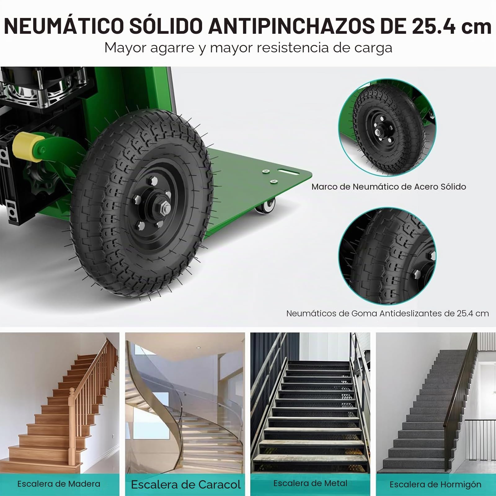 Carretilla Electrica Sube Escaleras, Carretilla Eléctrica para Subir Escaleras con Carga De 400 Kg De 1200 W Eléctrica Portátil Mover Muebles Equipos Pesados Materiales