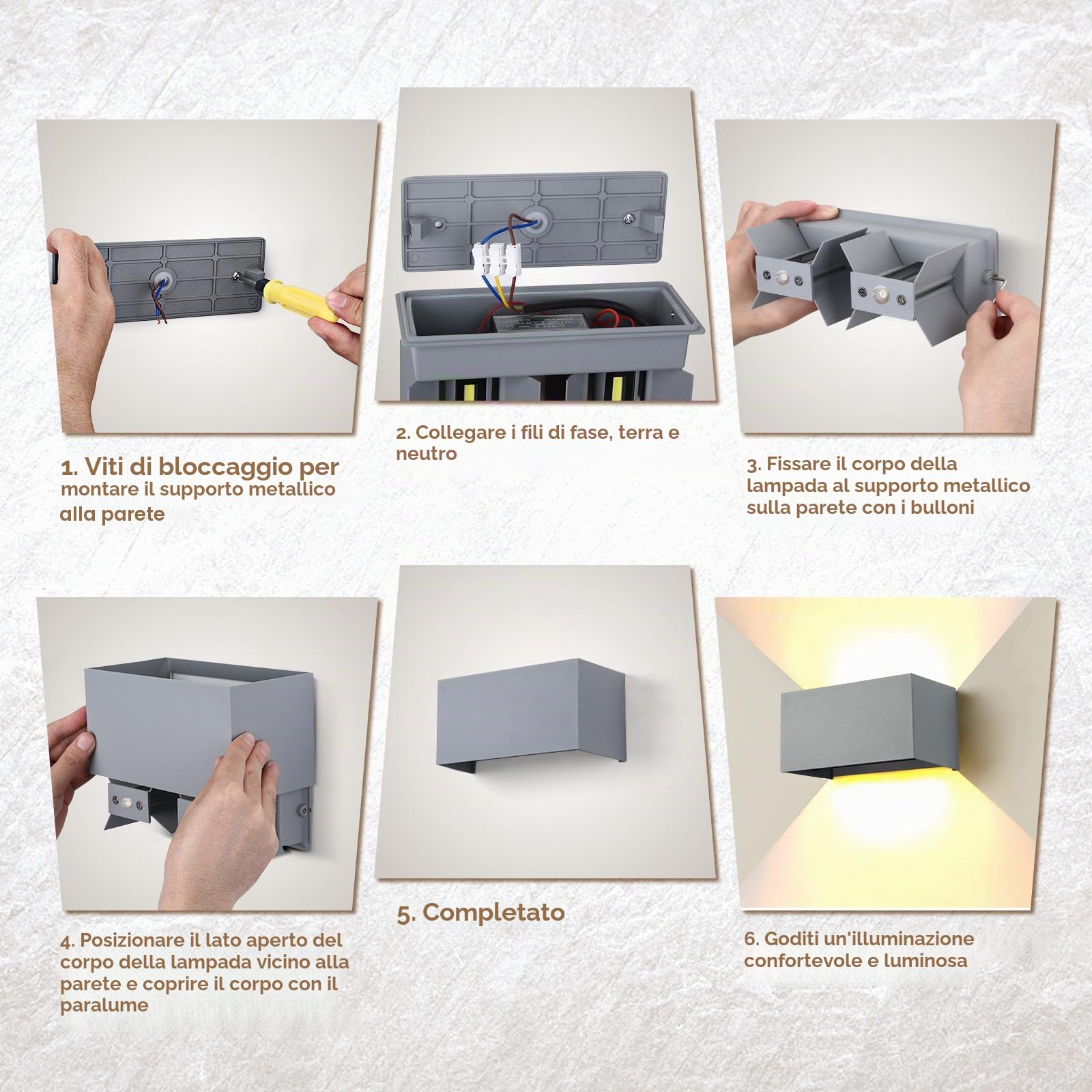 ENCOFT 24W LED Lampada da parete Esterno Interno, Lampadina Sostituibile G9