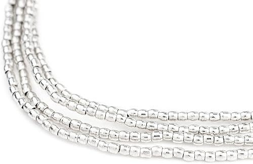 TheBeadChest - Cuentas ovaladas pequeñas de plata brillante (0.079 in)