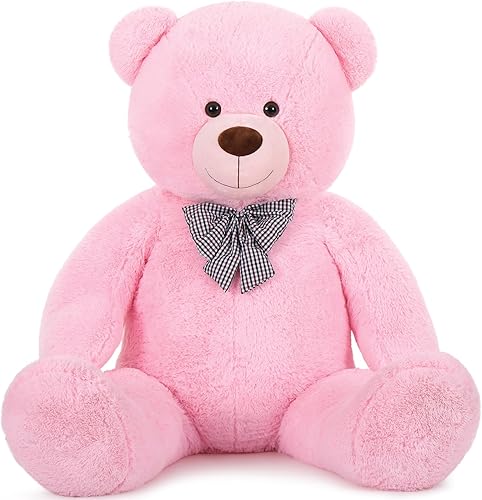Miniatura 116 de MaoGoLan Oso de peluche color rosado gigante de 55 pulgadas, animales rellenos grandes y de tamaño real para novia Rosa,Azul,Marrón,Crema,Marrón
