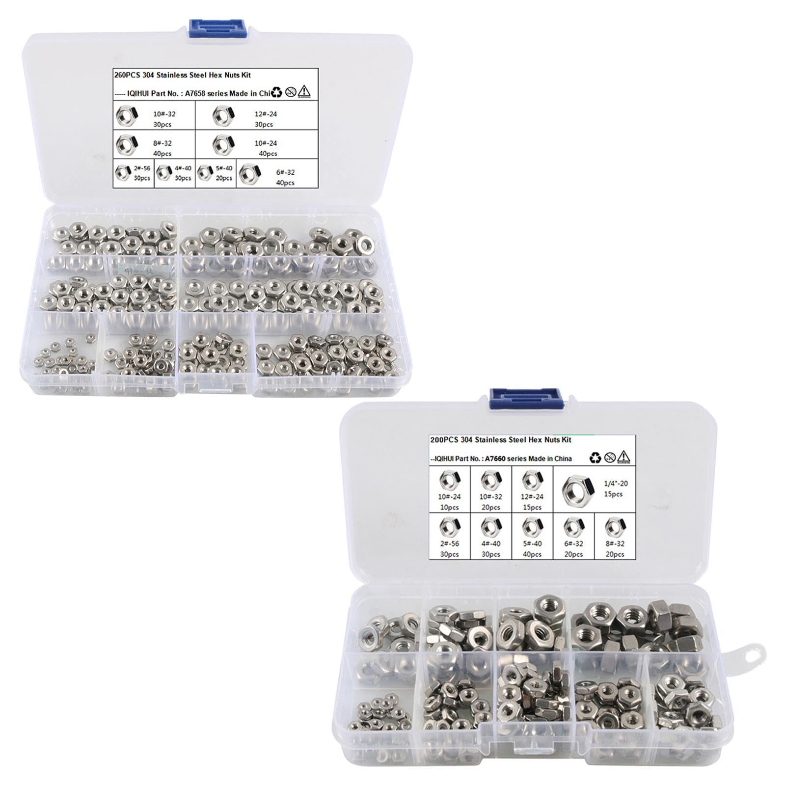 Tuercas hexagonales de acero inoxidable métricas para repuesto resistente, pack de 9 piezas 2